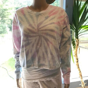90 Degrees Tie-dye long sleeves Cropped Top Women size S